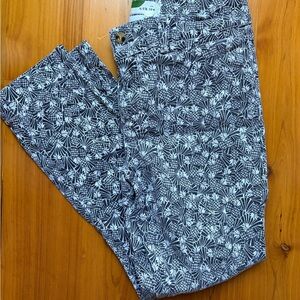 Anthropologie Black and White pineapple print pants